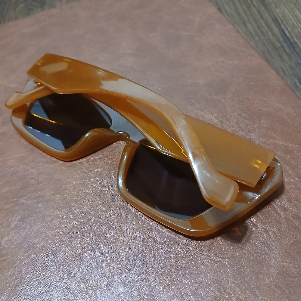 Oversized Cat Eye Burnt Orange Brown Sunglasses